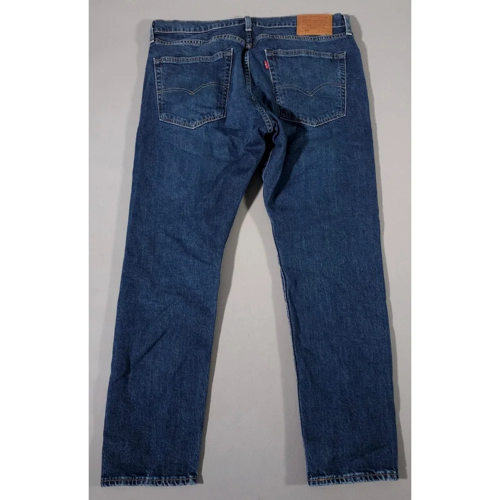 Levi's 512 Slim Taper Jeans Mens 36x30 Blue‎ Premium WaterLess Stretch Denim